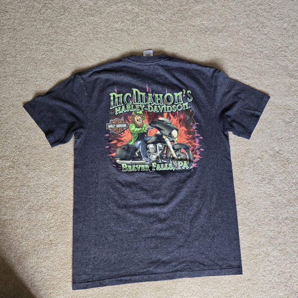 Harley-Davidson Leprechaun Biker T-Shirt Large Beaver Falls Pennsylvania Irish